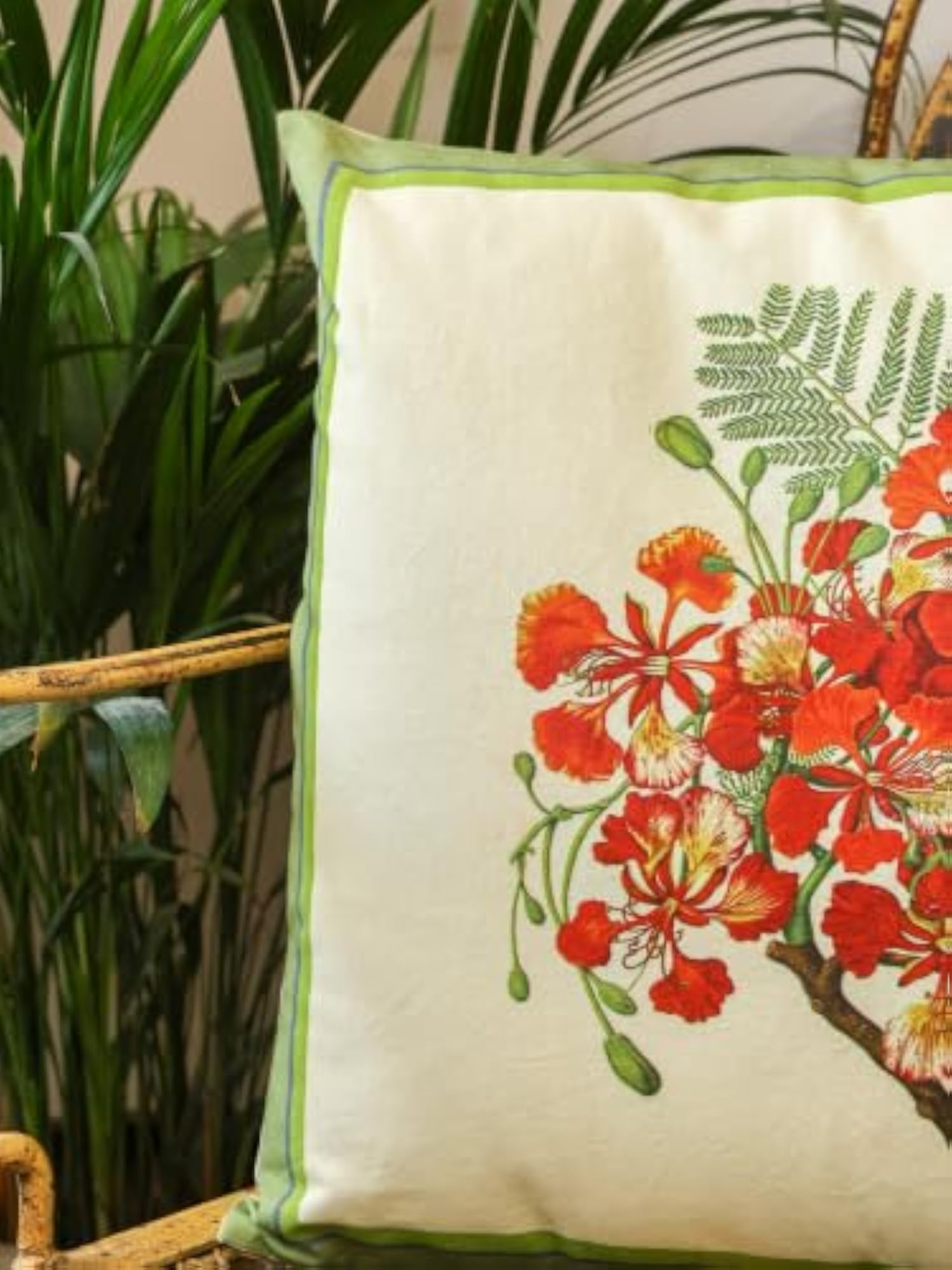 Blooming Garden Printed Cushion Cover Set- Pack Four